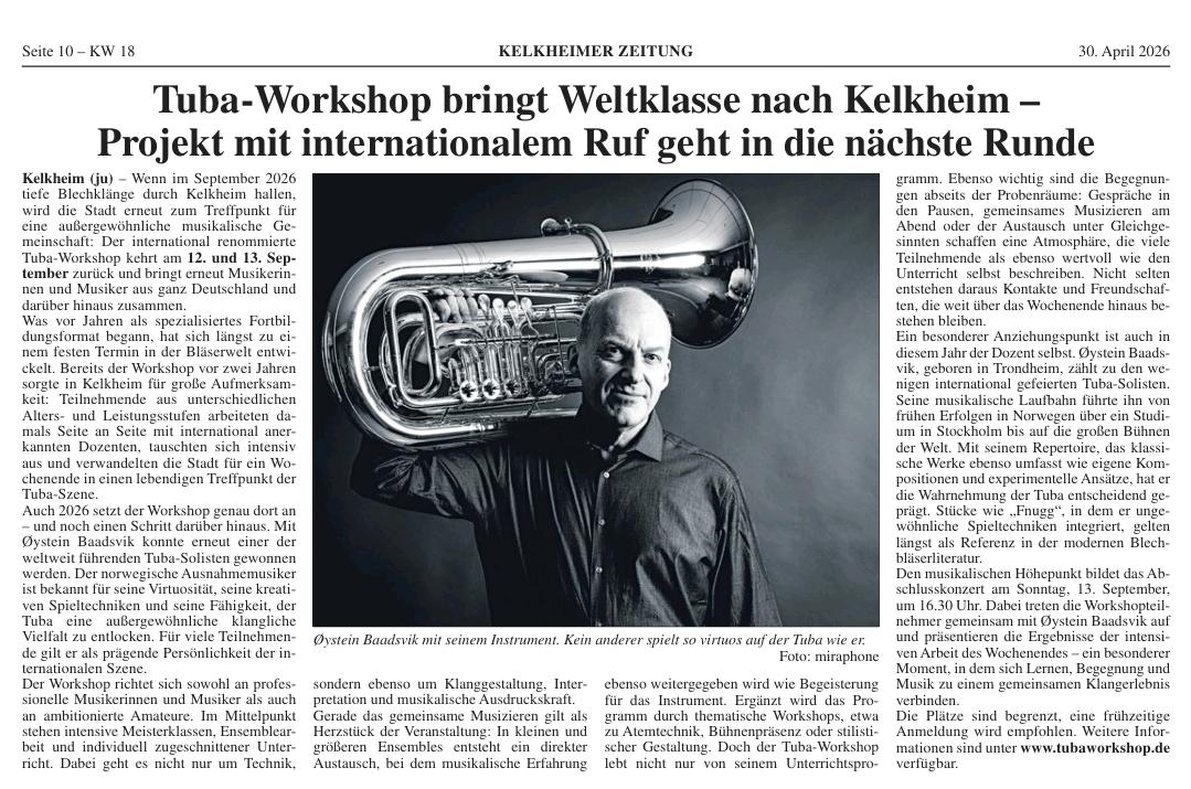Vorbericht Tuba-Workshop Kelkheim 2026